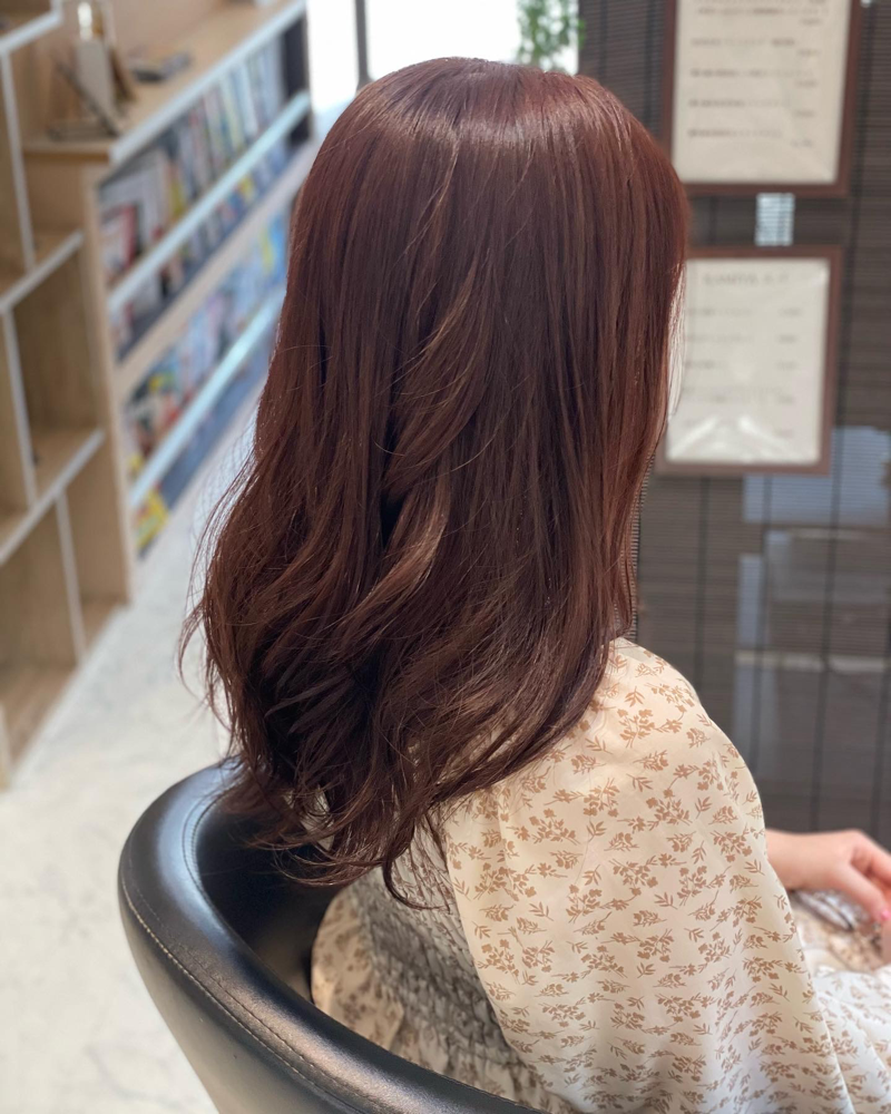 ロングストレート × 艶仕上げ